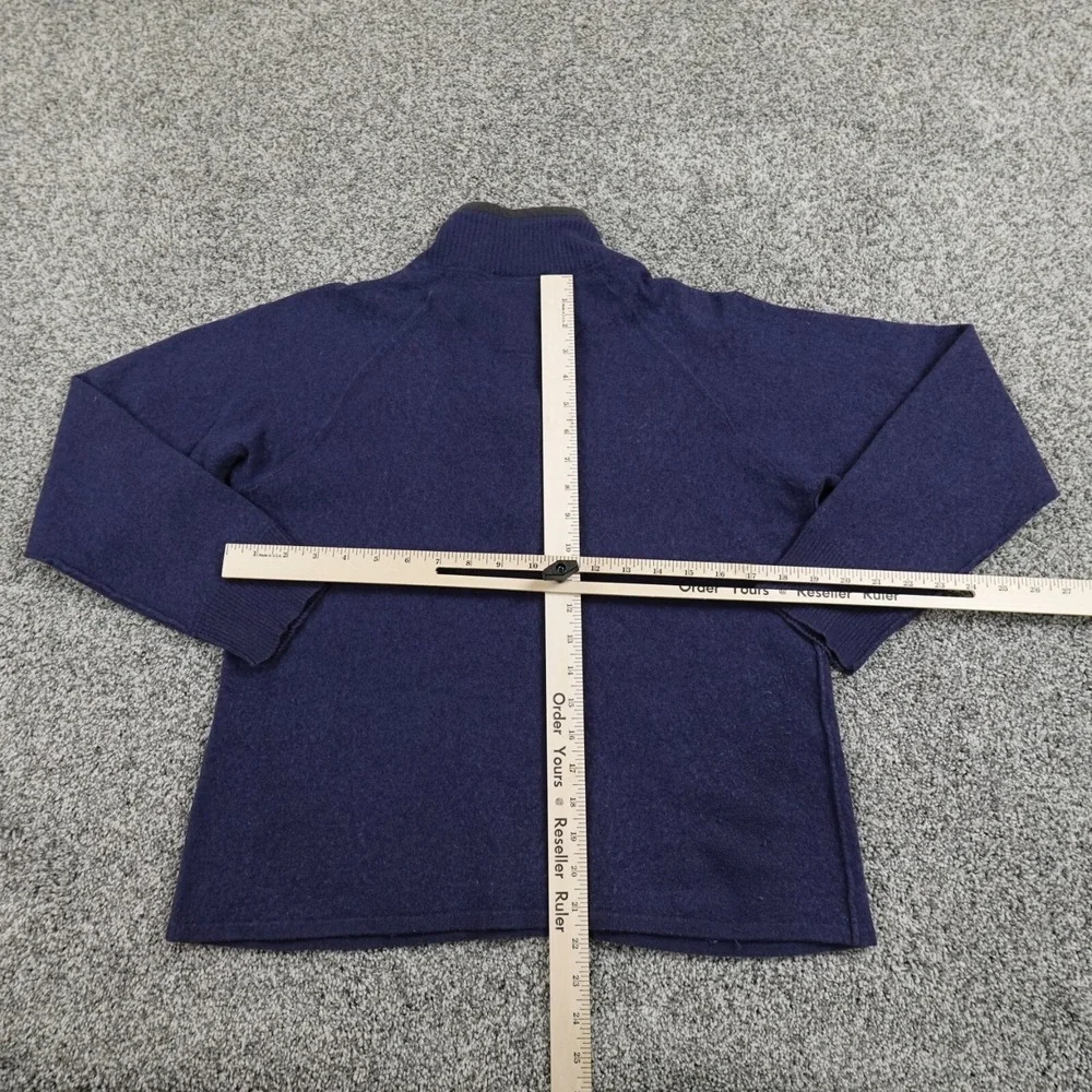 North Face Sweater Mens L Blue‎ Wool Blend Pullover 1/4 Zip Sweatshirt Outdoor